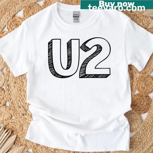 Minimalist U2 band typography T-shirt