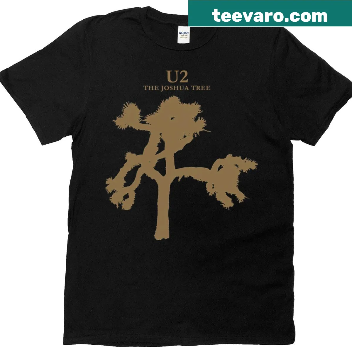 U2 The Joshua Tree t-shirt featuring minimalist album art — on a men's t-shirt