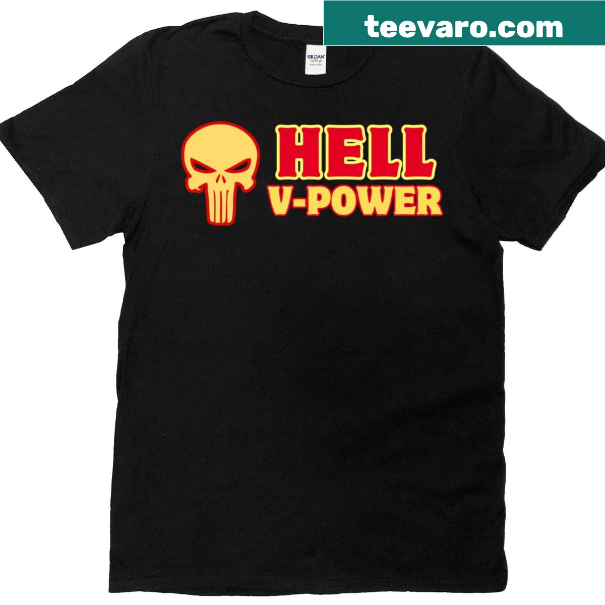Oversized T-shirt featuring bold 'V-power' graphic. — on a men's t-shirt