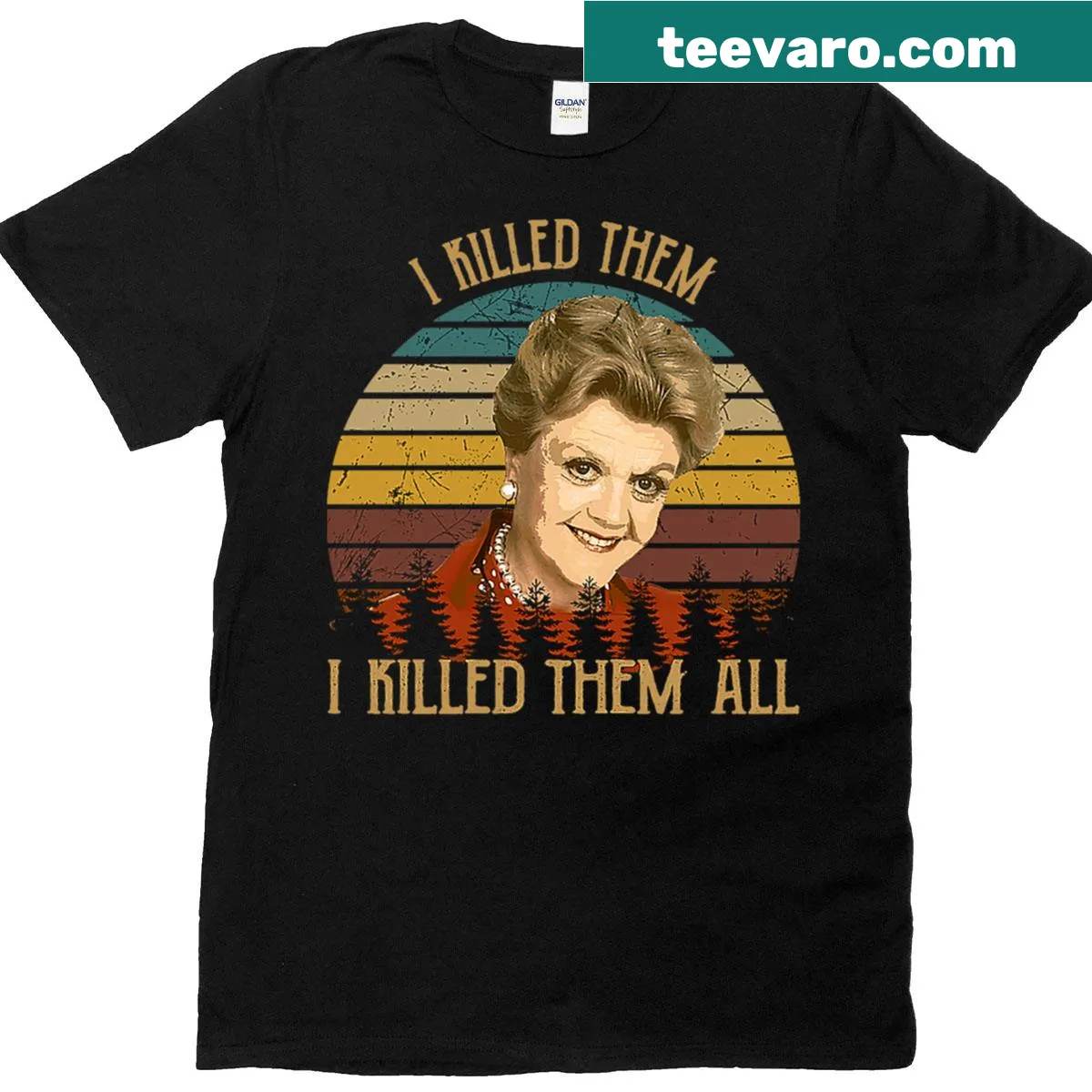 Vintage tee featuring the phrase 'I Killed Them I Killed Them' in a distressed style. — on a men's t-shirt