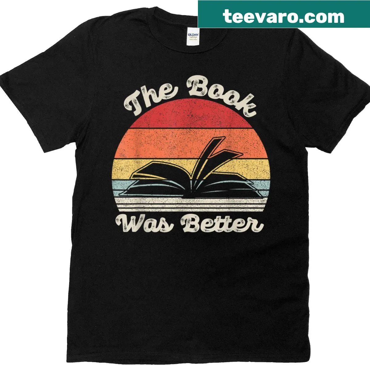 Vintage T-shirt with 'The Book Was Better' text. — on a men's t-shirt