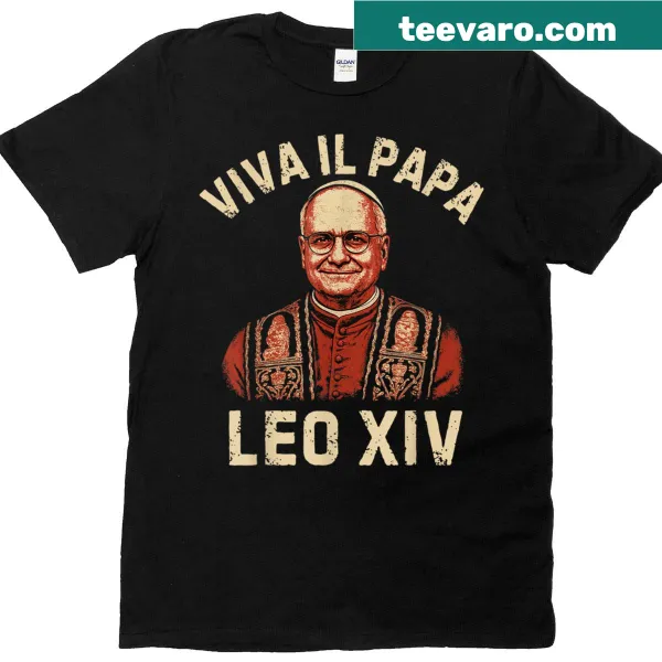 Vintage t-shirt honoring Pope Leo XIV with elegant design.