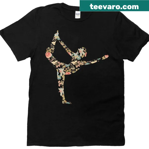 Yoga t-shirt featuring Bitilasana pose and good vibes typography