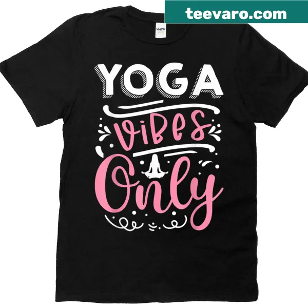 Cute hobby quote about yoga on a T-shirt, featuring playful typography