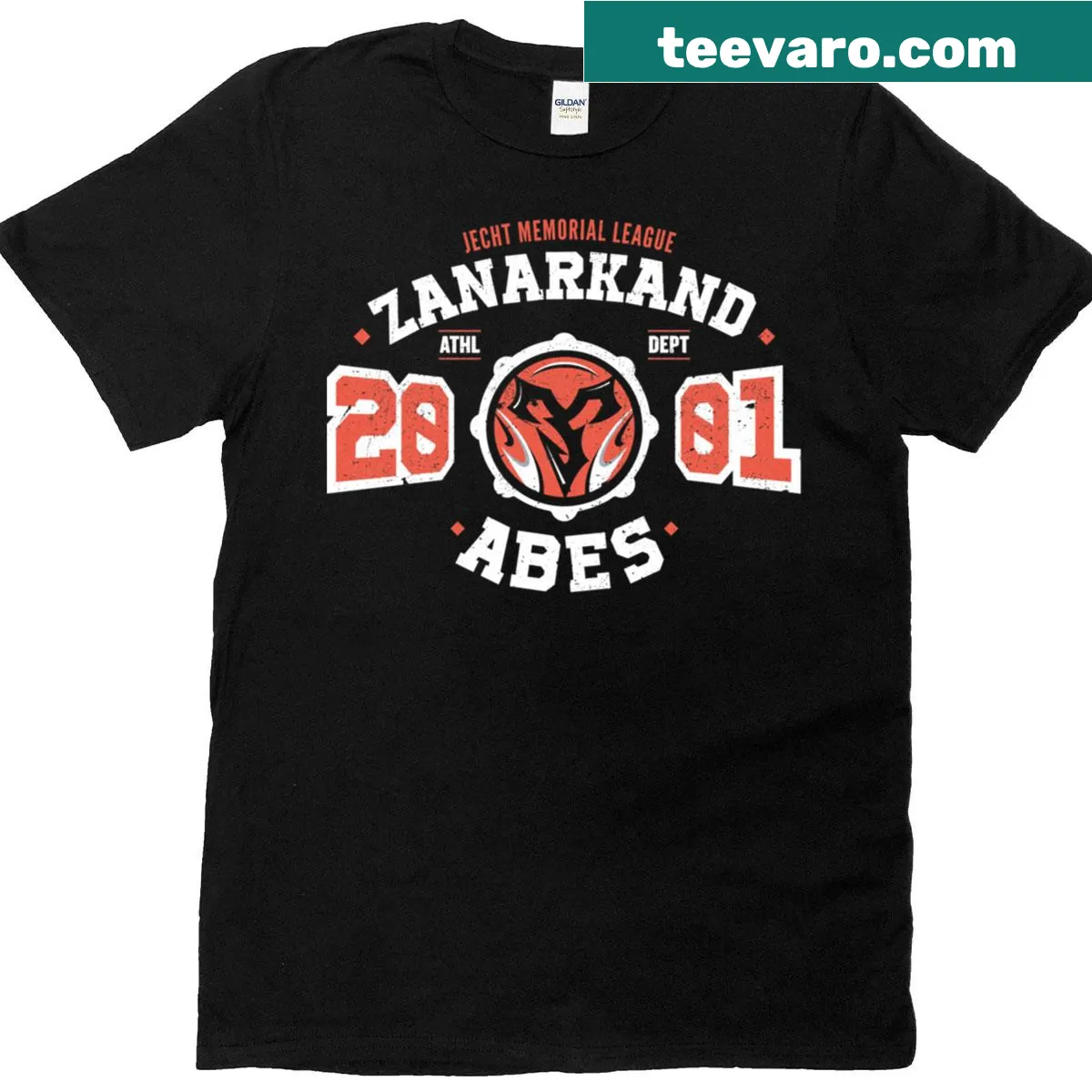 T-shirt featuring artwork inspired by Zanarkand Abes blitzball team — on a men's t-shirt