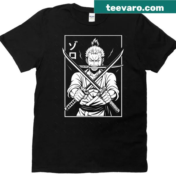 Oversized T-shirt featuring Zoro from a popular anime with a sword illustration
