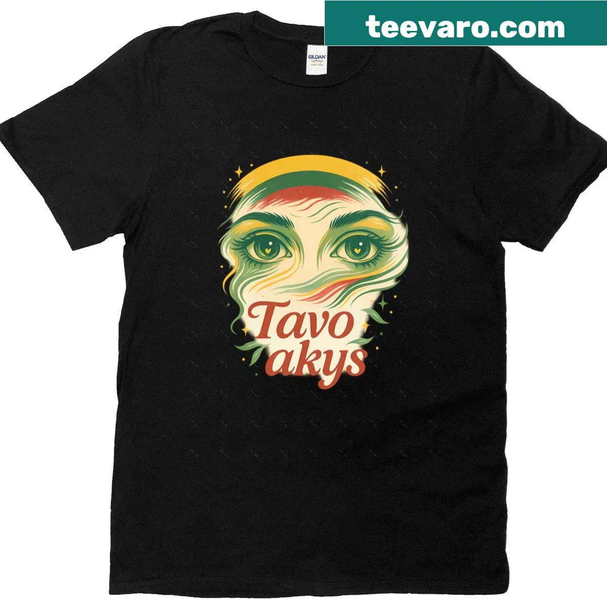 Oversized T-shirt celebrating Lithuania's Eurovision 2025 entry with a song tribute — on a men's t-shirt