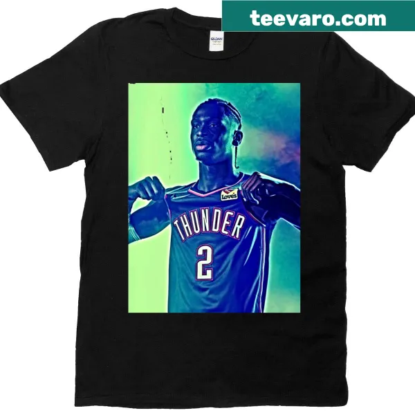 Oversized T-shirt featuring a thunder graphic design.