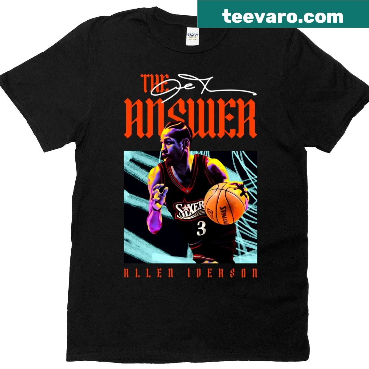 Graphic tee honoring Allen Iverson with his number and silhouette — on a men's t-shirt