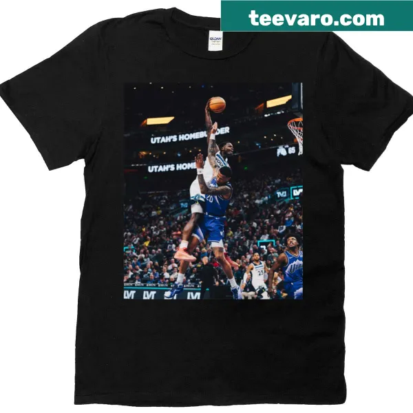 Anthony Edwards dunk graphic on a sporty illustration t-shirt