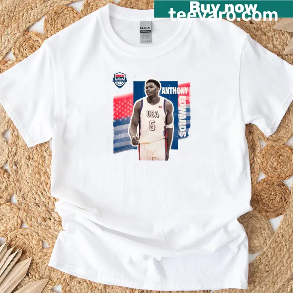 T-shirt celebrating Anthony Edwards as a USA Basketball player