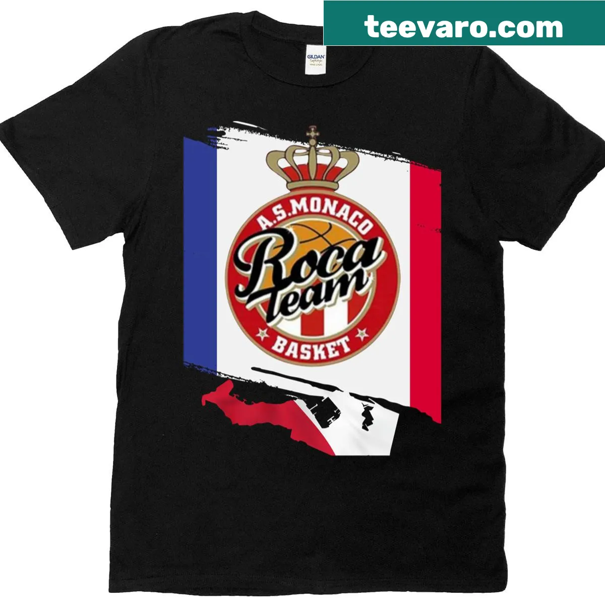 Asmonaco Basketball Club logo T-shirt for fans — on a men's t-shirt