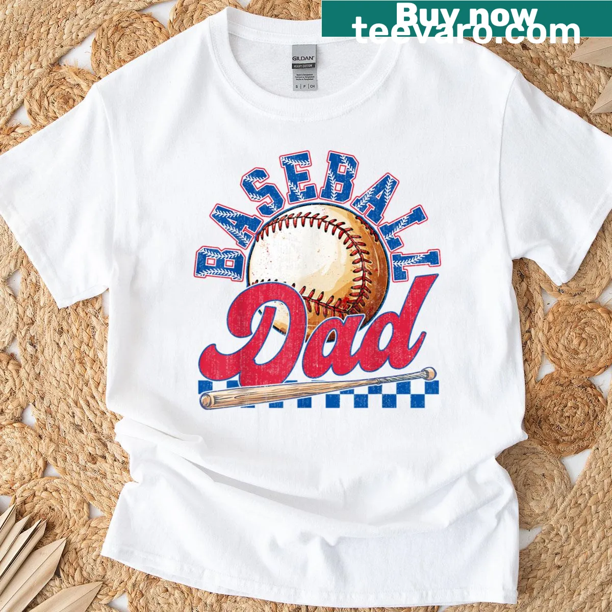 Typographic design celebrating baseball lovers for Father's Day — on a men's t-shirt