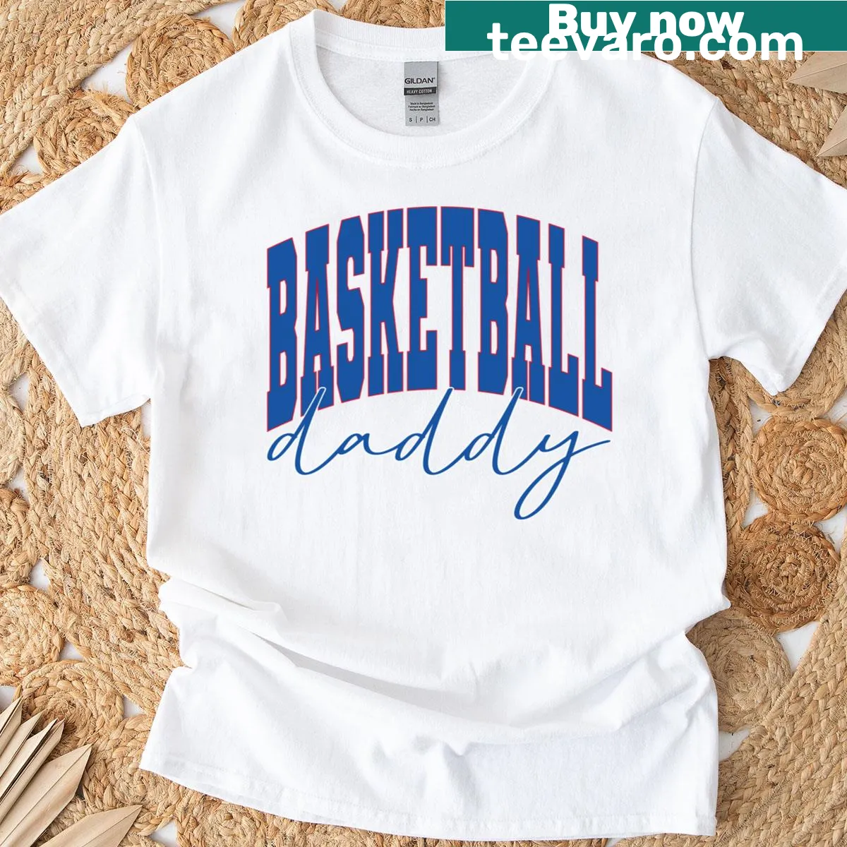 Funny t-shirt for basketball dads featuring playful game day text — on a men's t-shirt