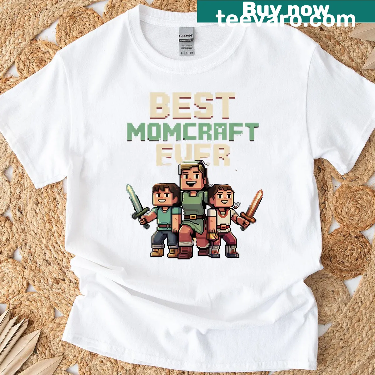 Funny typography Best Momcraft Ever t-shirt for mothers — on a men's t-shirt