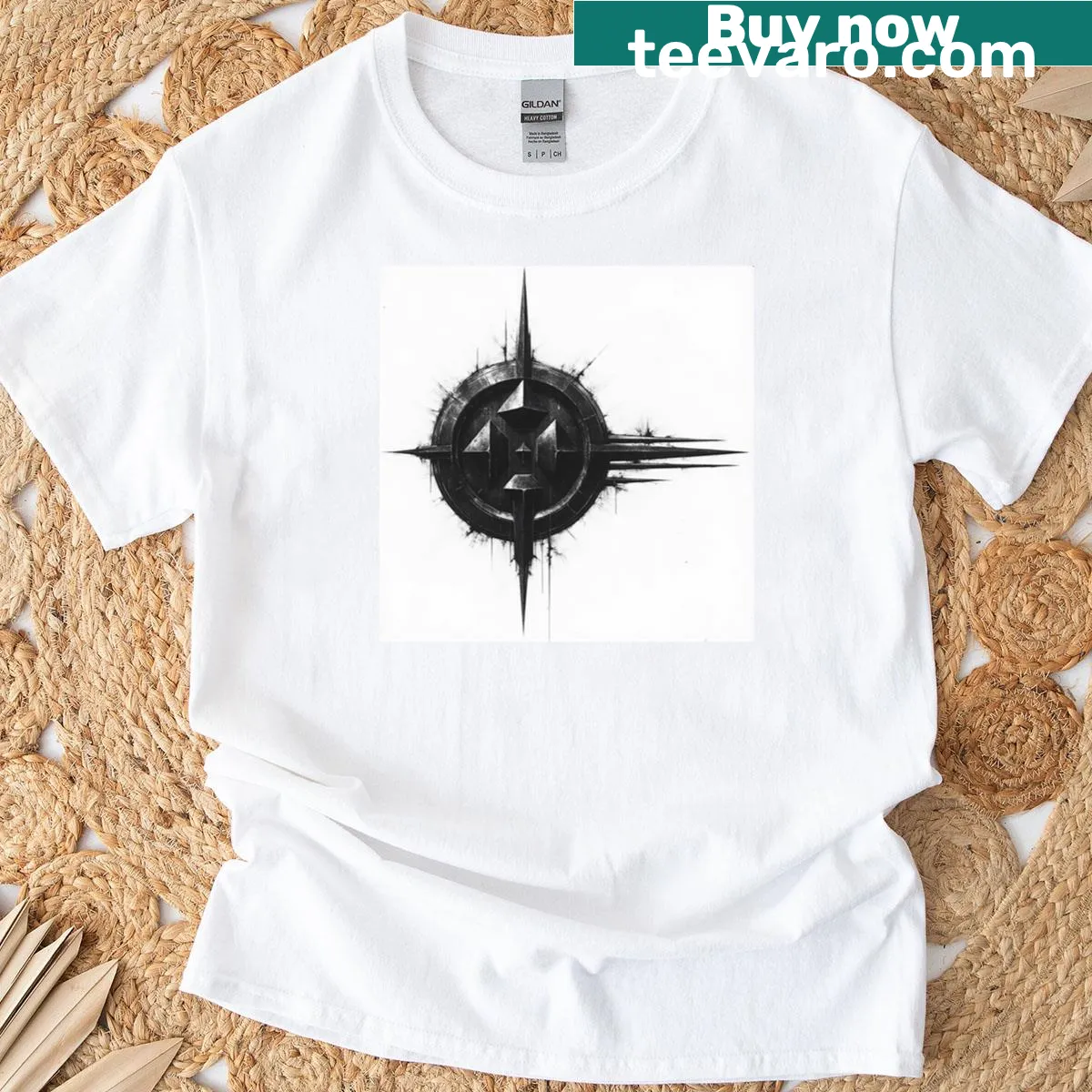 Minimalist t-shirt design featuring 'Black Steel 3' in a stylish font. — on a men's t-shirt