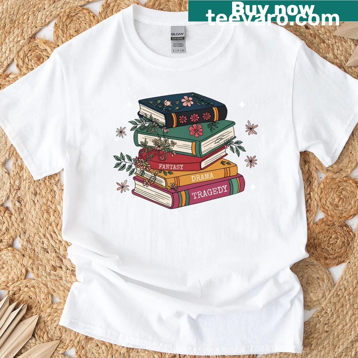 Vintage-style T-shirt with subtle book themes for readers — on a men's t-shirt