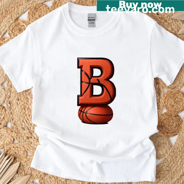 Playful basketball-themed T-shirt with dynamic graphic