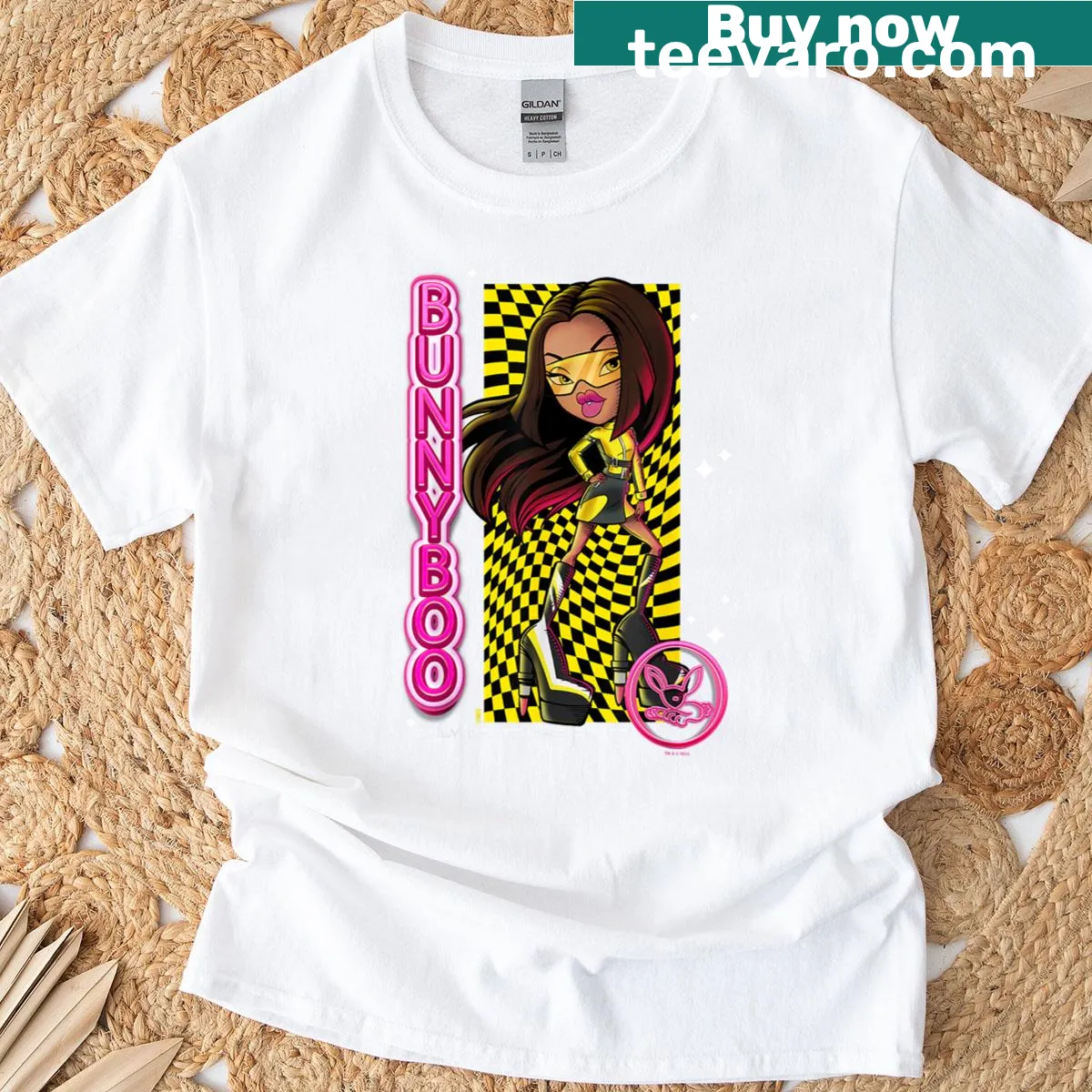 Vintage-style t-shirt featuring Sasha from Bratz Bunny Boo, celebrating the beloved doll. — on a men's t-shirt