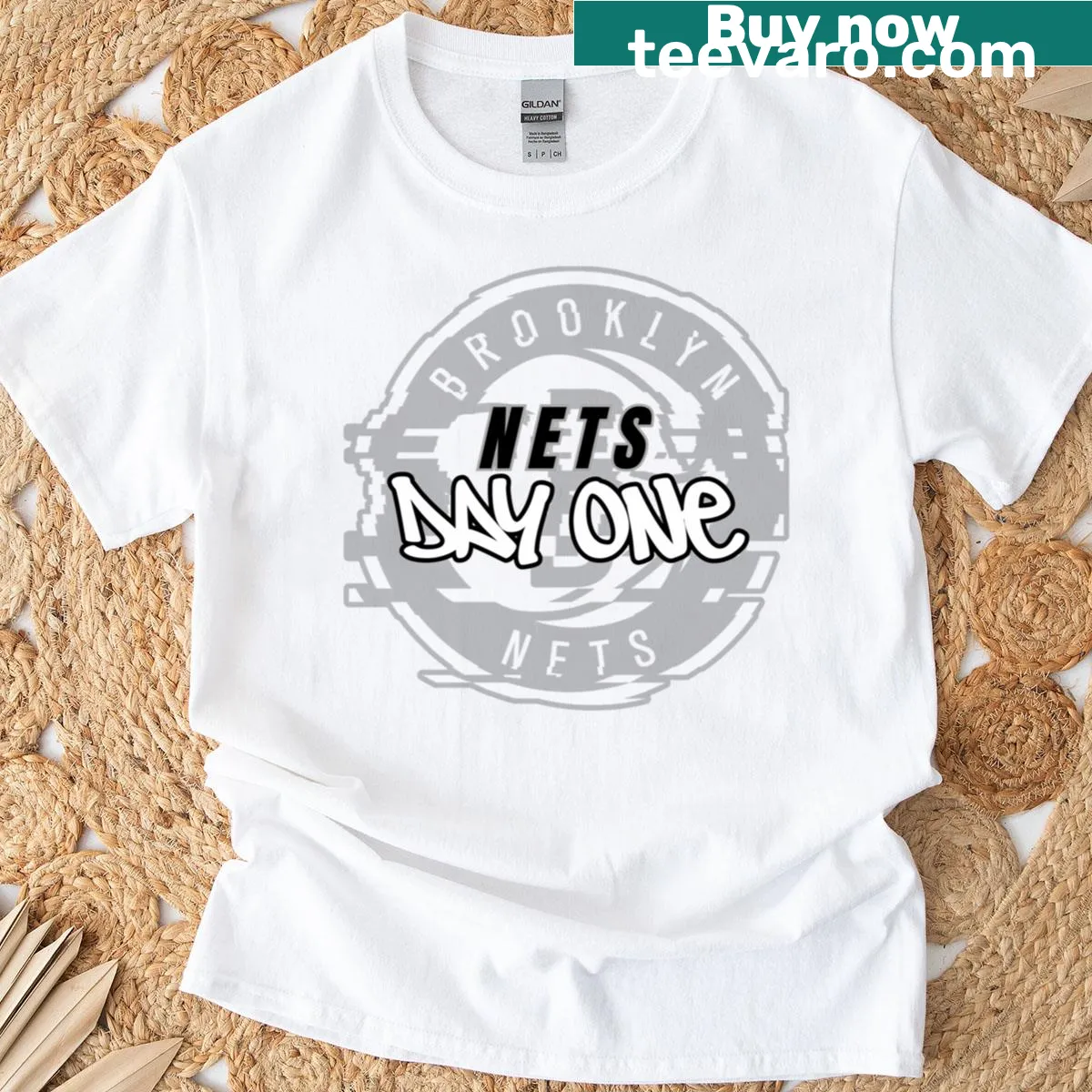 Brooklyn Nets glitch logo T-shirt for fans with an exclusive design — on a men's t-shirt