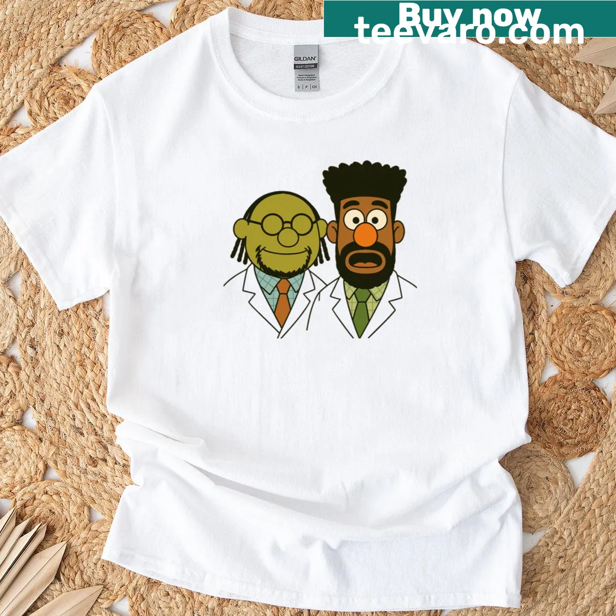 Brunson and Beaker illustrated Knicks T-shirt — on a men's t-shirt