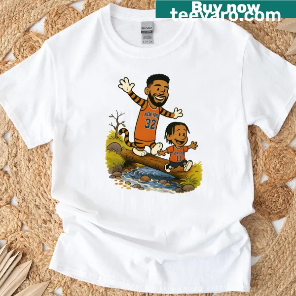 Brunson and Kat illustrated Knicks T-shirt