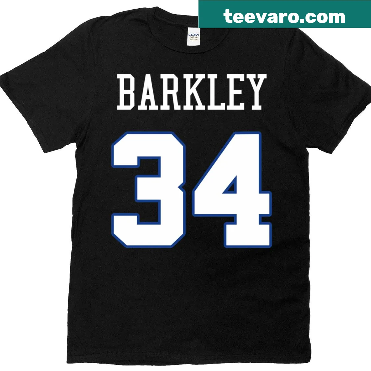 T-shirt featuring Charles Barkley 34 with Sixers logo — on a men's t-shirt