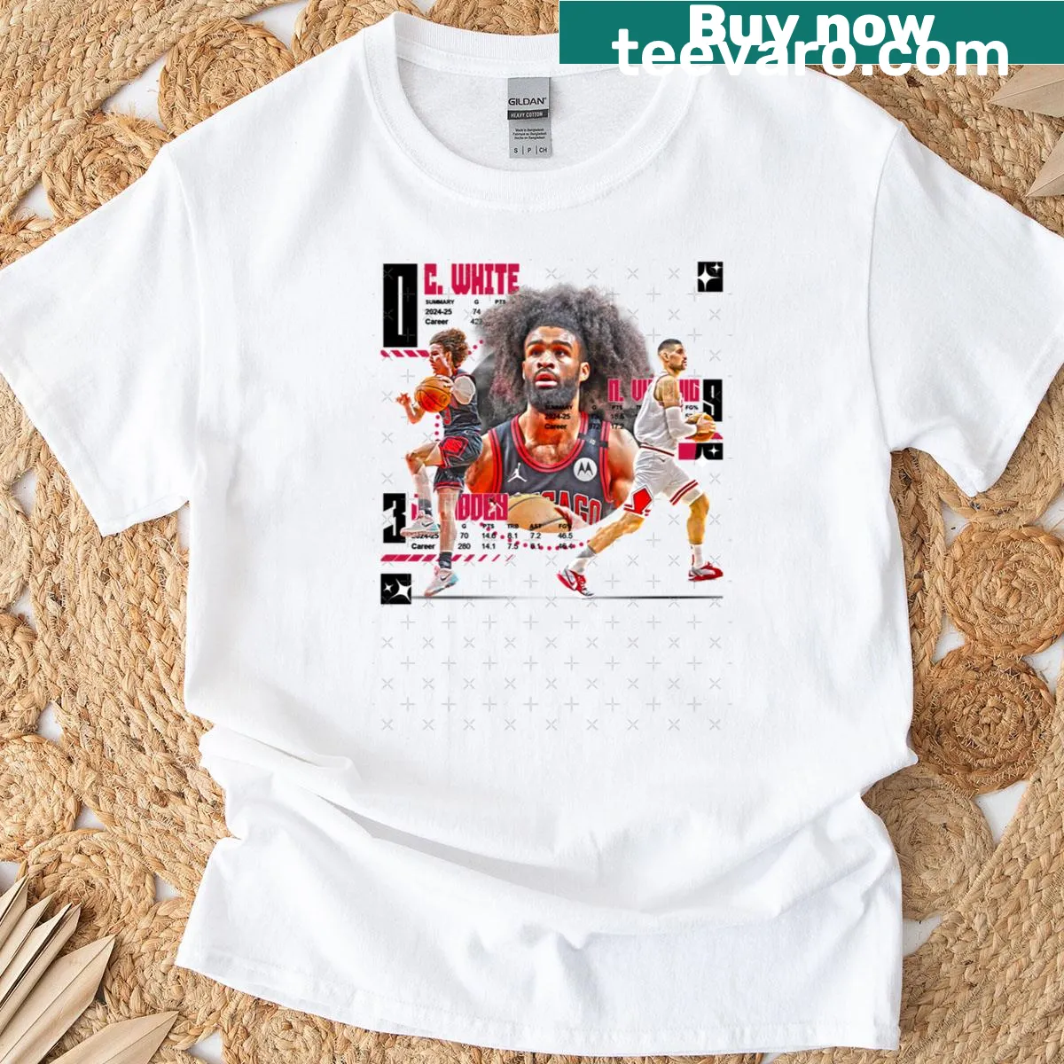 Illustration of Chicago Basketball Squad design on a t-shirt — on a men's t-shirt