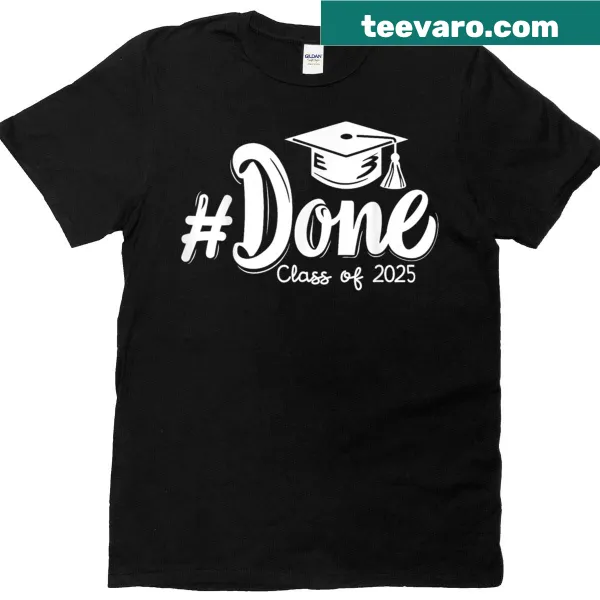 Graduation T-shirt for Class of 2025 with bold typography