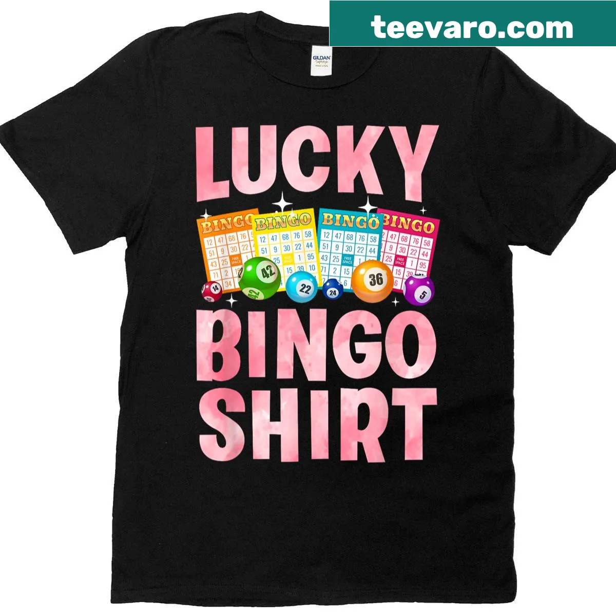 T-shirt featuring cute bingo-themed art for game lovers — on a men's t-shirt