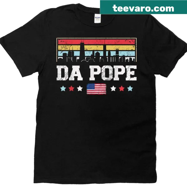 Humorous cartoon t-shirt featuring the Pope