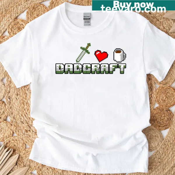 Playful pixel art T-shirt for gamer dads