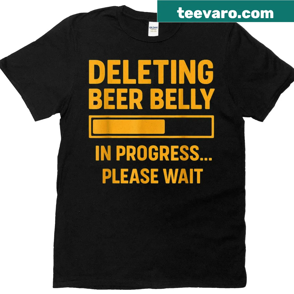 Vintage-style humorous t-shirt with loading bar graphic — on a men's t-shirt