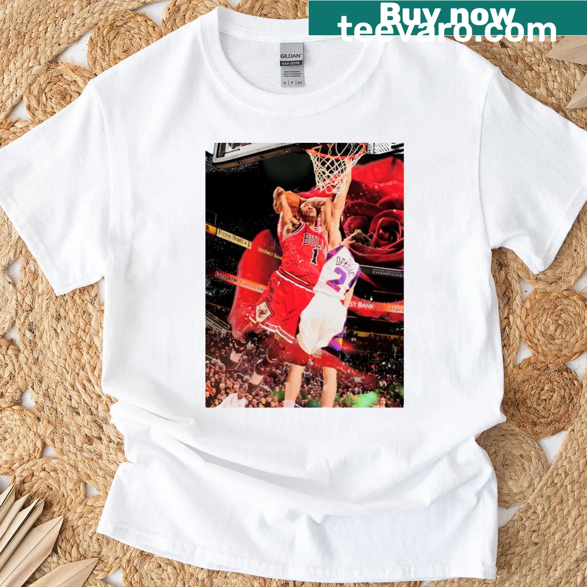 Derrick Rose poster tribute t-shirt — on a men's t-shirt