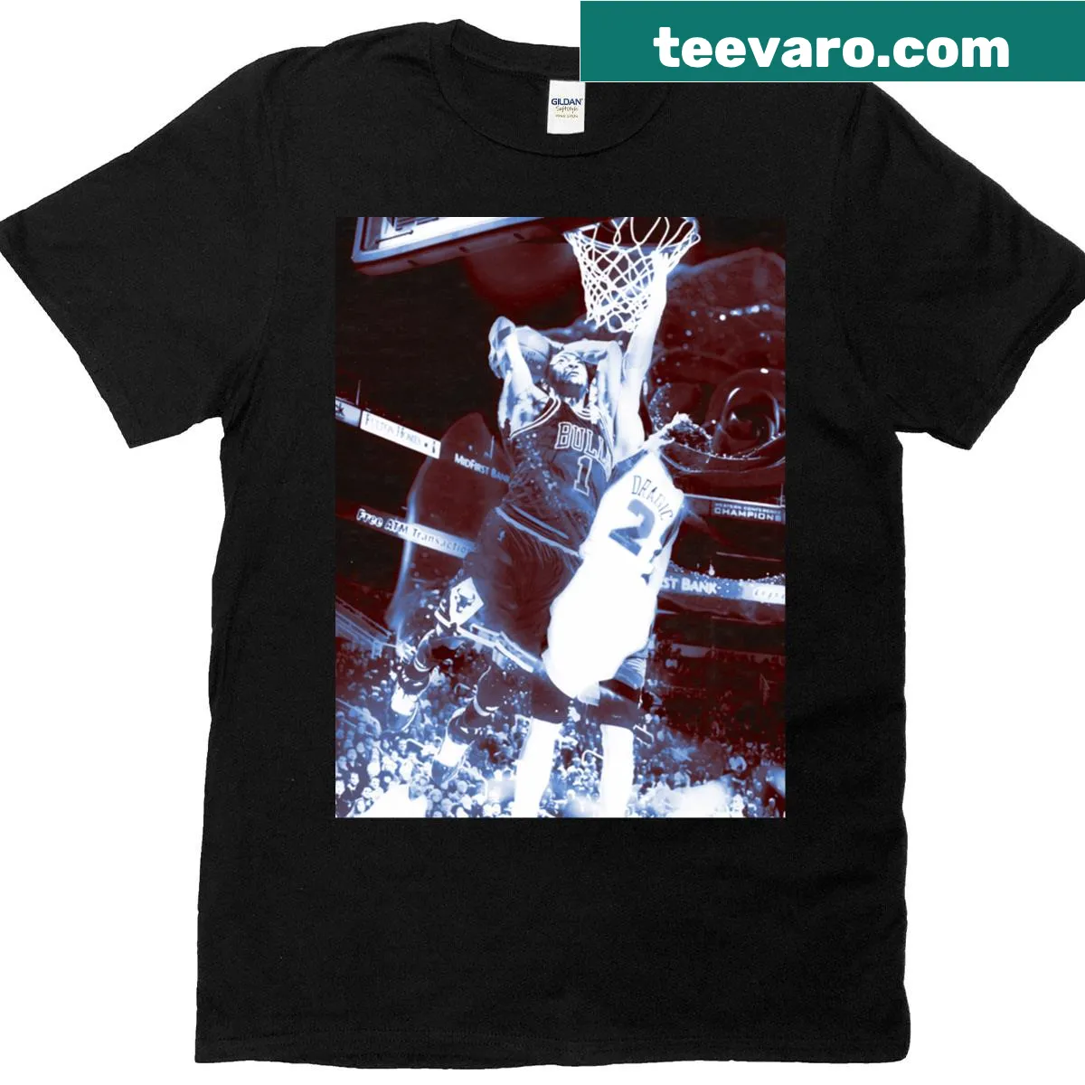 Oversized Derrick Rose throwback graphic t-shirt — on a men's t-shirt