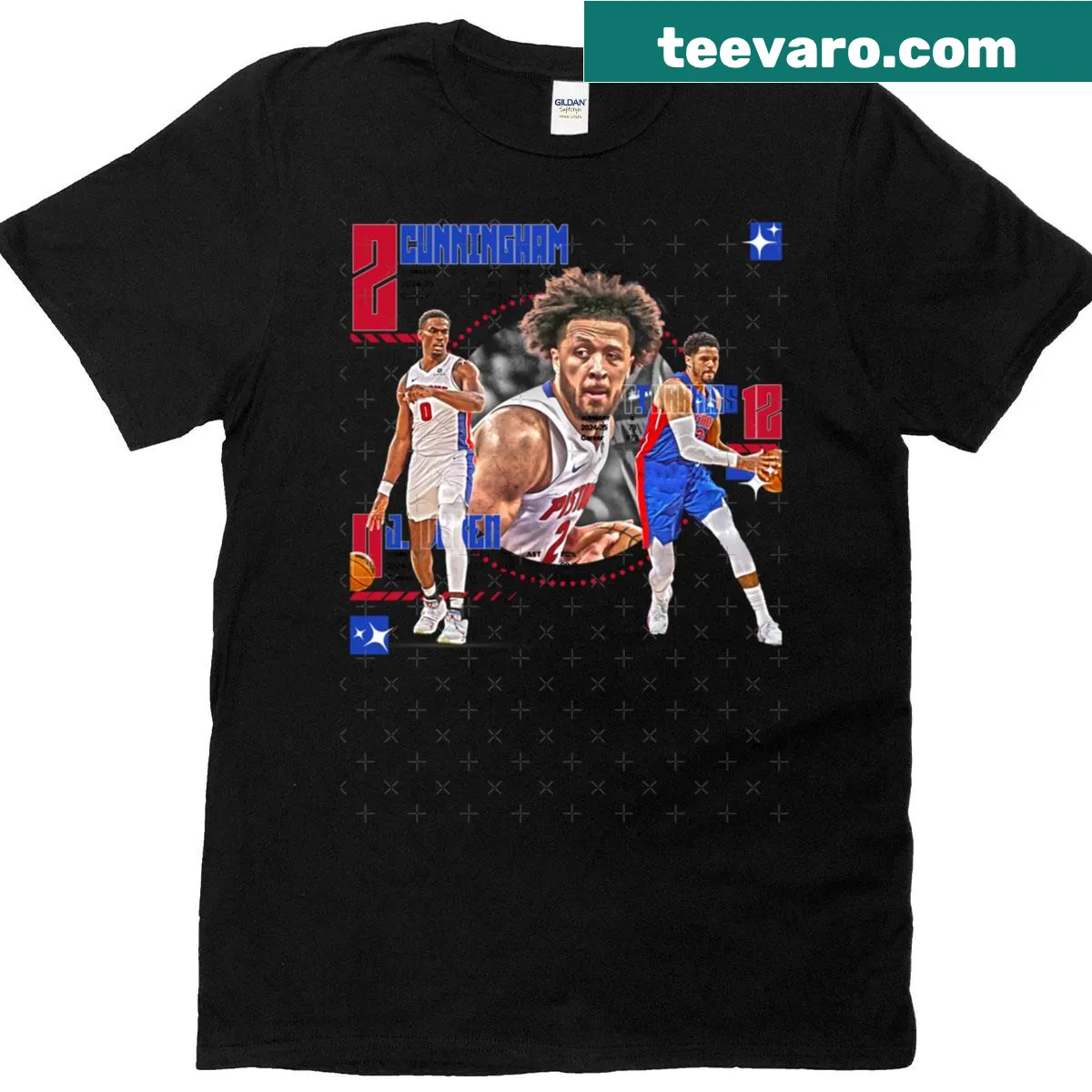 Oversized Detroit Basketball Squad design t-shirt for fans — on a men's t-shirt