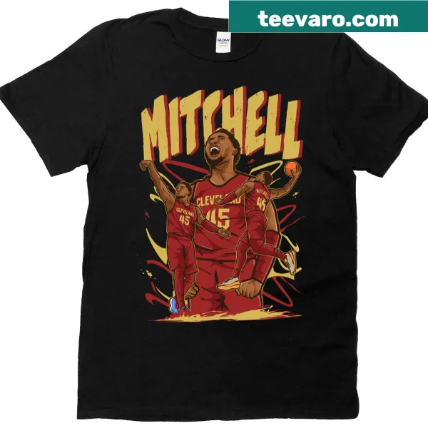 Cartoon T-shirt featuring an animated design of Donovan Mitchell.