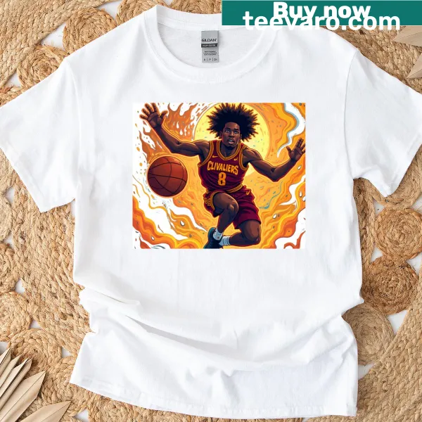 T-shirt featuring Donovan Mitchell graphic with bold statement
