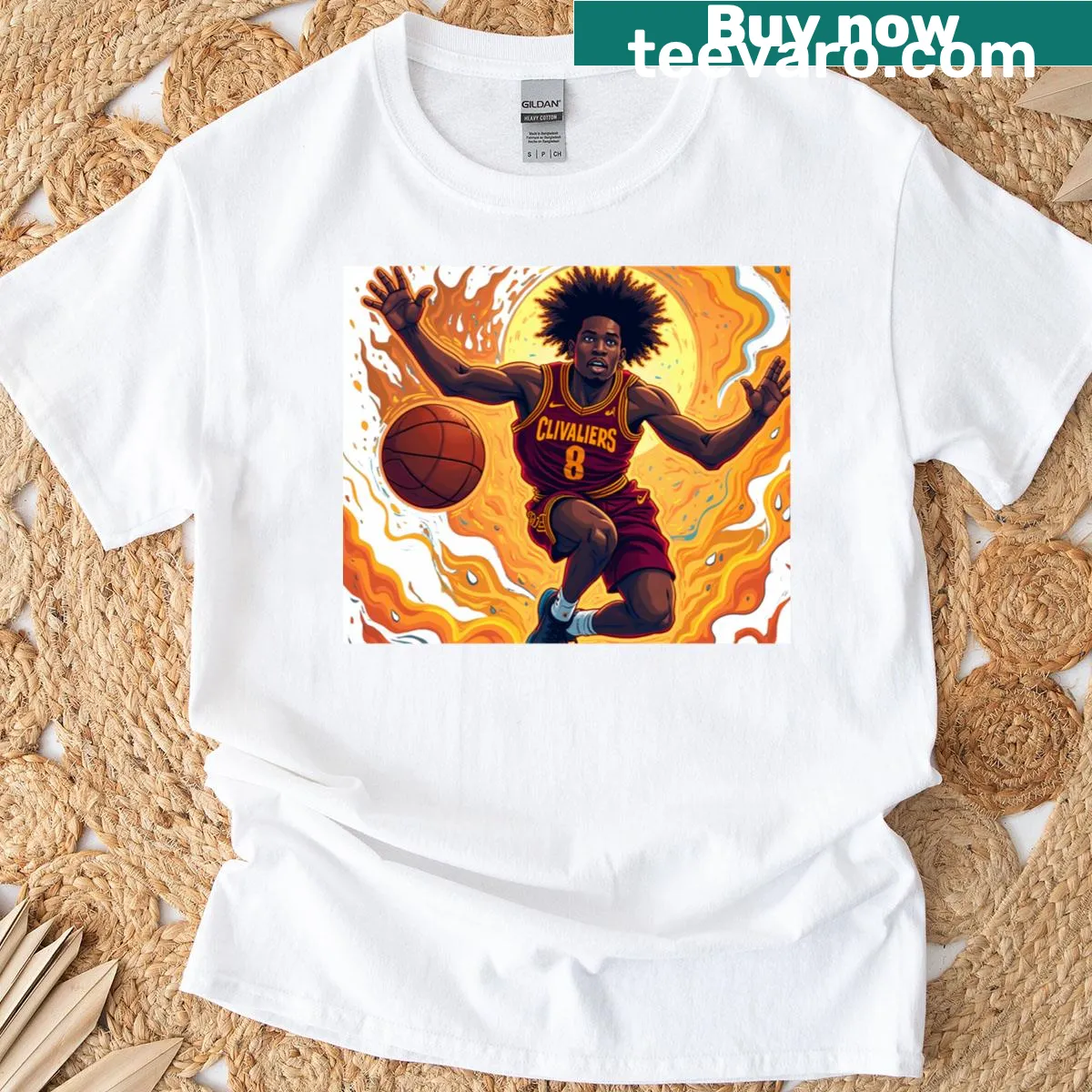 T-shirt featuring Donovan Mitchell graphic with bold statement — on a men's t-shirt