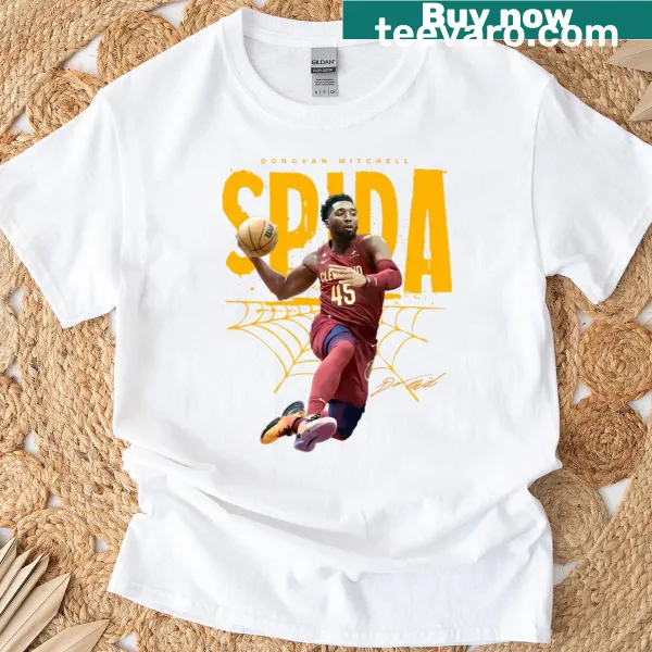 Illustrative t-shirt featuring Donovan Mitchell in a fun sports design