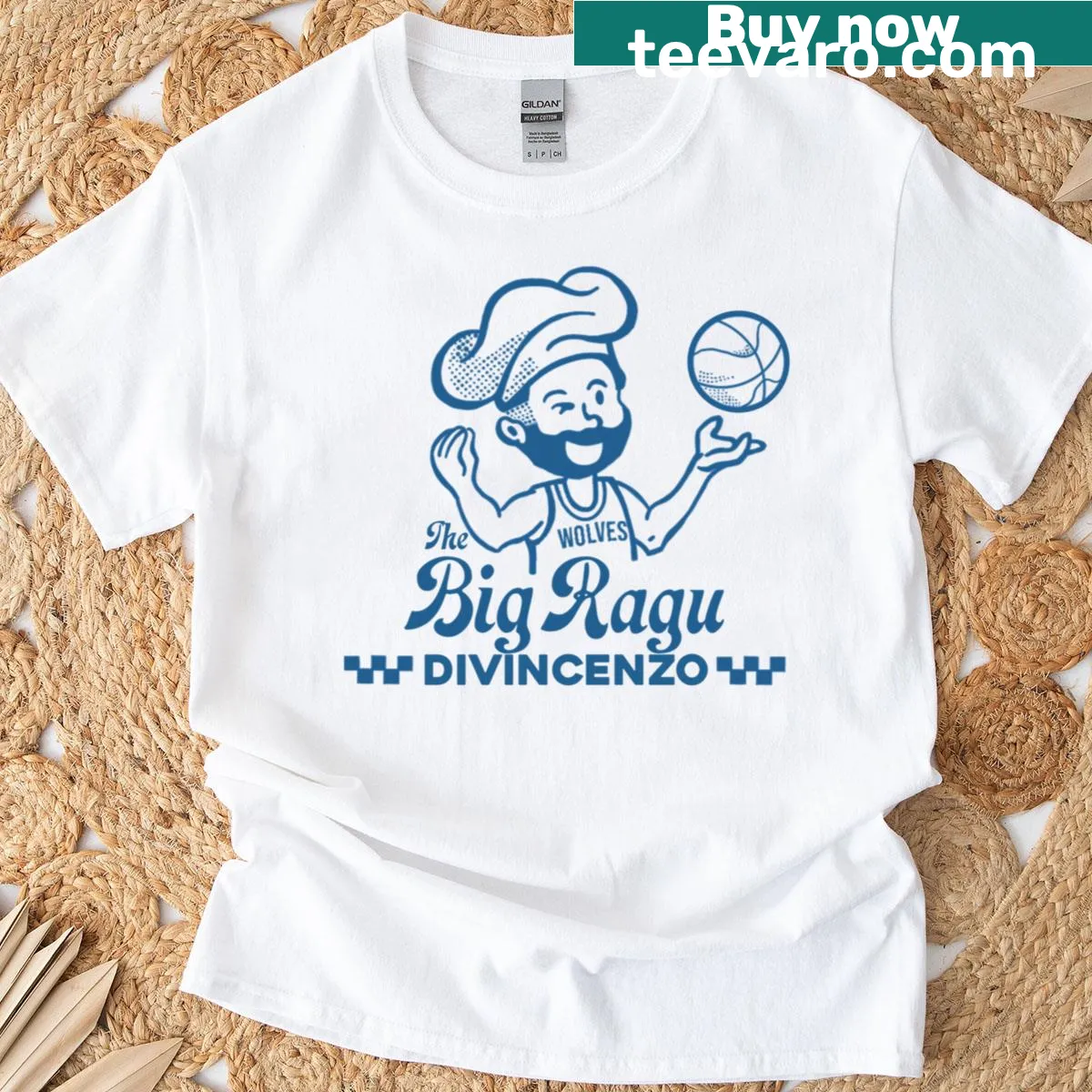 Retro Big Ragu Art featuring Donte Divincenzo on t-shirt — on a men's t-shirt