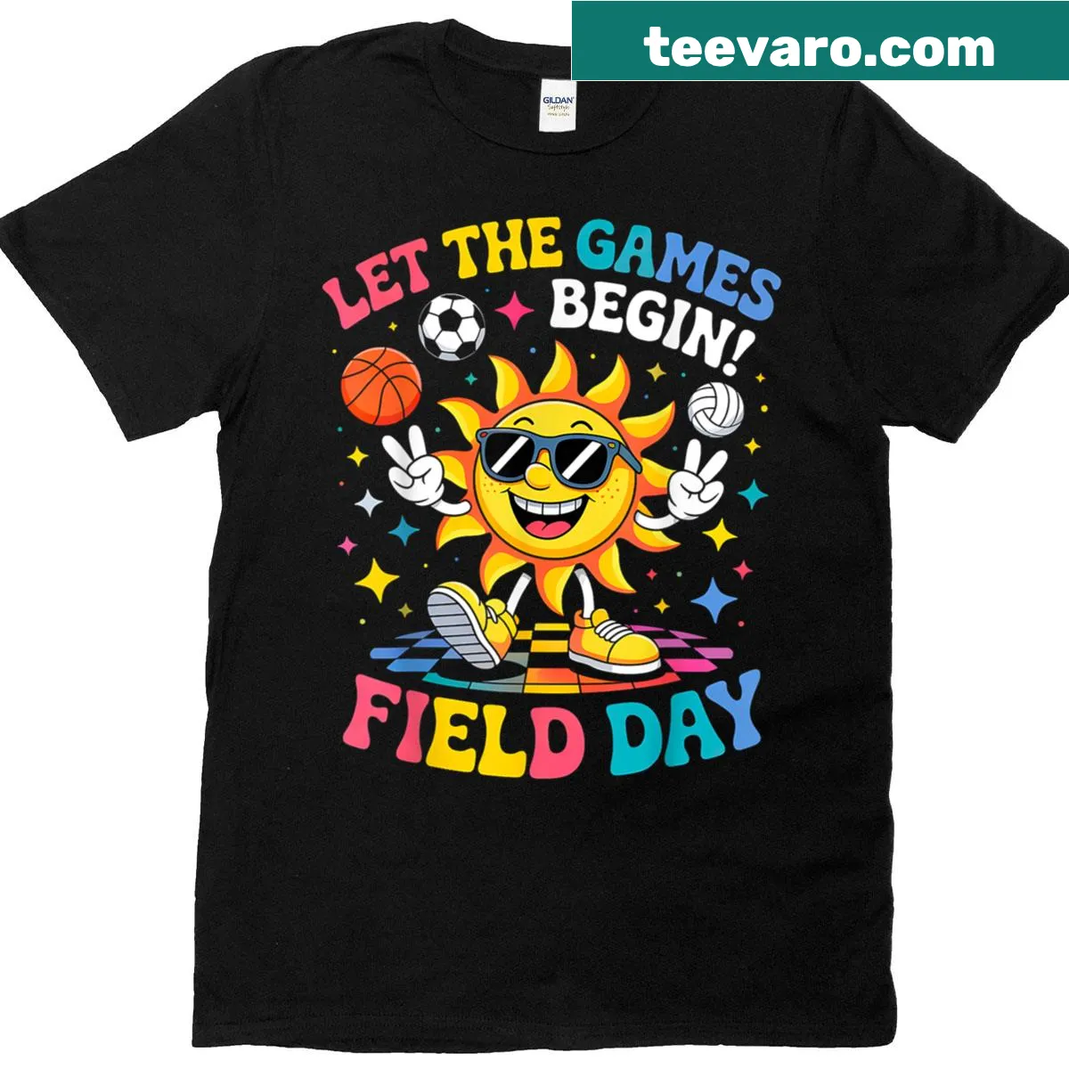 T-shirt with 'Let The Games Begin' for Field Day 2025 — on a men's t-shirt