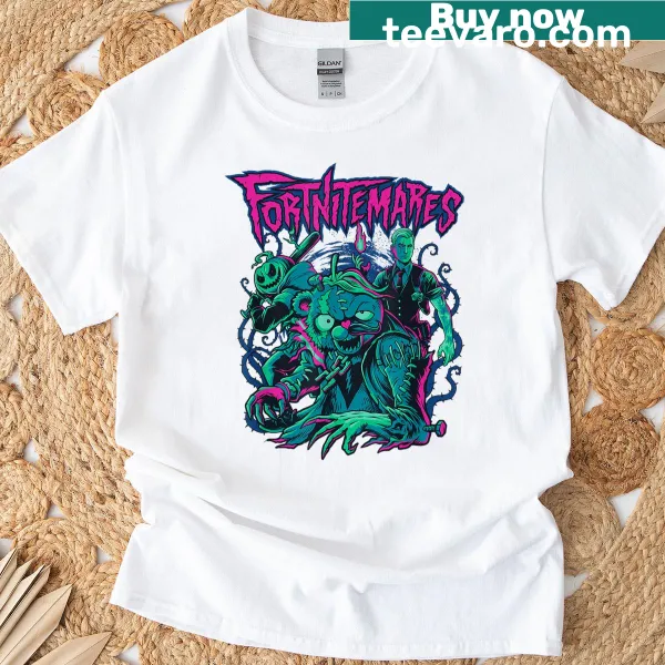 Fortnite Halloween retro horror group shot T-shirt