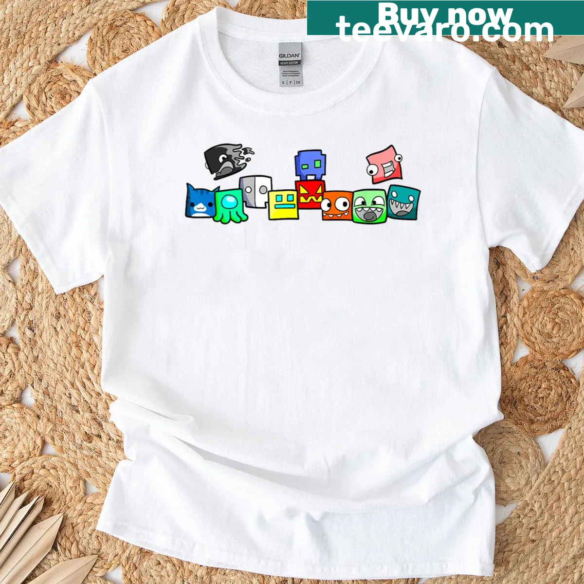 Funny graphic T-shirt combining video games and geometry — on a men's t-shirt