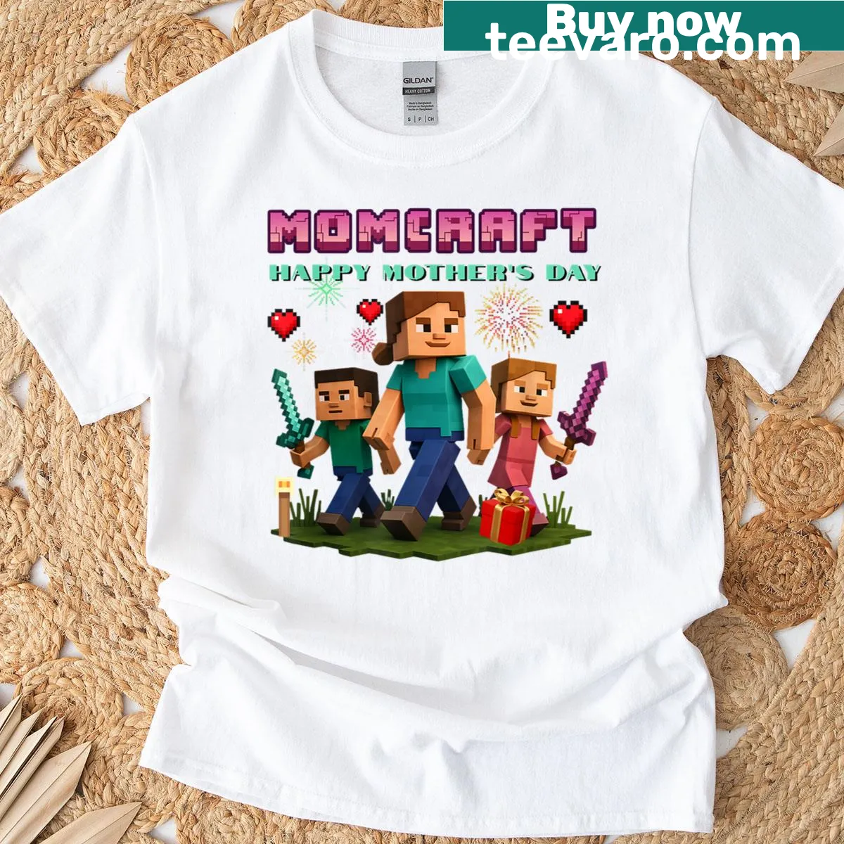 Funny graphic T-shirt celebrating gamer moms — on a men's t-shirt