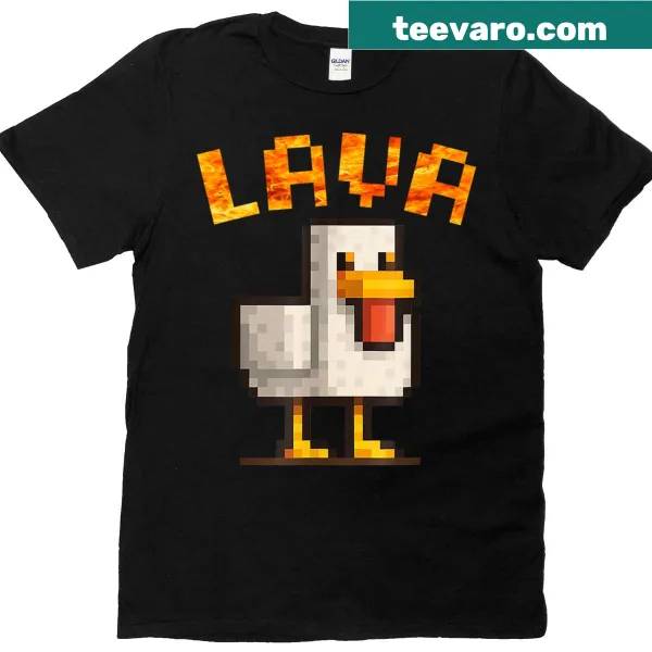 Pixelated cooked chicken graphic on kids' gaming t-shirt
