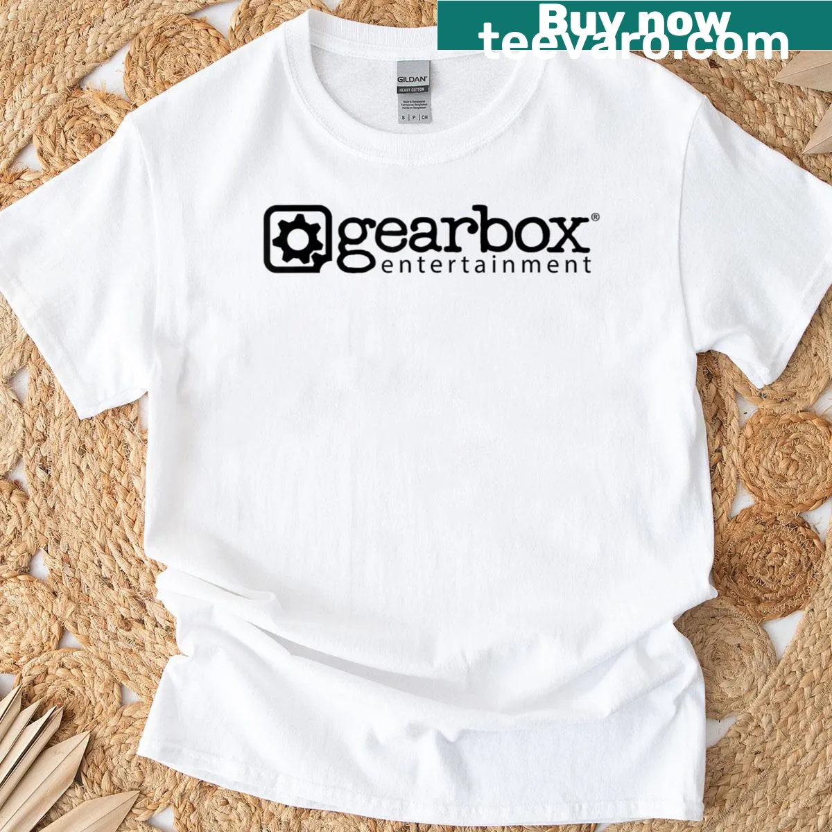 Gearbox Software logo t-shirt for game developers and fans — on a men's t-shirt