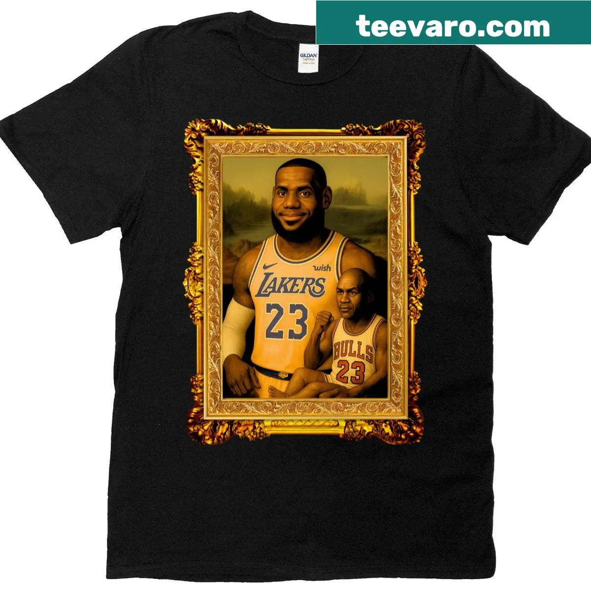 Humorous t-shirt about parenting inspired by basketball legends — on a men's t-shirt