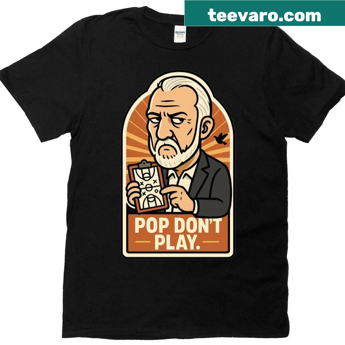 Oversized t-shirt featuring the name Gregg Popovich, ideal for sports fans — on a men's t-shirt