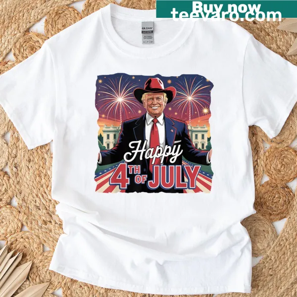 Happy 4th Of July t-shirt with patriotic text